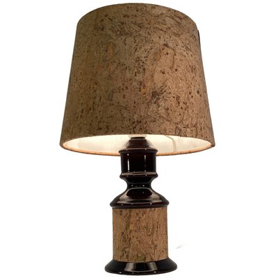 Mid-Century German Cork and Glass Table Lamp-BHG-1345230