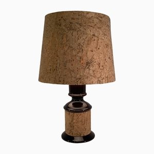 Mid-Century German Cork and Glass Table Lamp-BHG-1345230