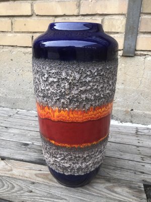 Mid-Century German Fat Lava Floor Vase from Scheurich, 1960s-EXJ-1407367