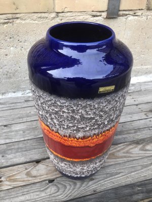 Mid-Century German Fat Lava Floor Vase from Scheurich, 1960s-EXJ-1407367