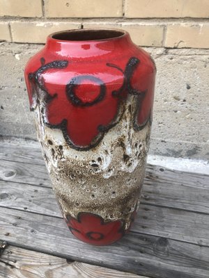 Mid-Century German Fat Lava Floor Vase from Scheurich, 1960s-EXJ-1407356