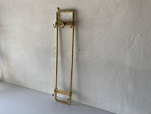 Mid-Century German Full Brass Beautiful Long Coat Rack, 1950s