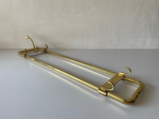 Mid-Century German Full Brass Beautiful Long Coat Rack, 1950s-RDS-1307146