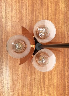 Mid-Century German Glass and Copper Pendant Lamp from Cosack, 1960s-UAH-1293255