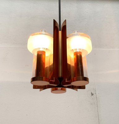 Mid-Century German Glass and Copper Pendant Lamp from Cosack, 1960s-UAH-1293255