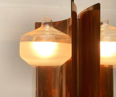 Mid-Century German Glass and Copper Pendant Lamp from Cosack, 1960s-UAH-1293255