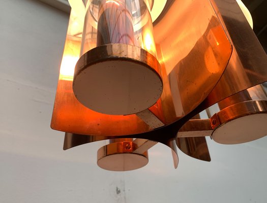 Mid-Century German Glass and Copper Pendant Lamp from Cosack, 1960s-UAH-1293255