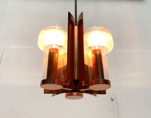 Mid-Century German Glass and Copper Pendant Lamp from Cosack, 1960s-UAH-1293255