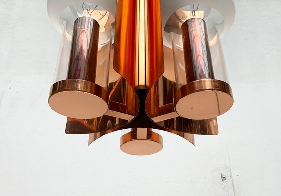 Mid-Century German Glass and Copper Pendant Lamp from Cosack, 1960s-UAH-1293255