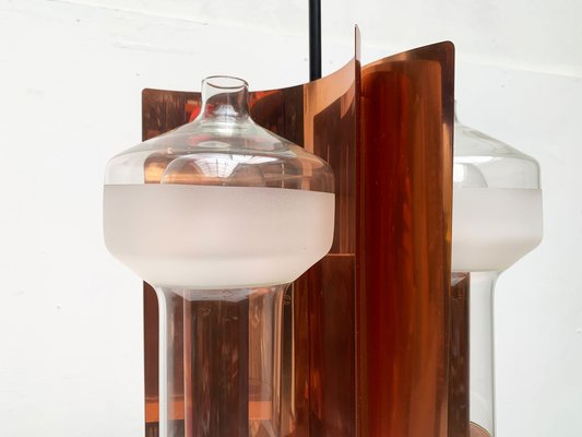 Mid-Century German Glass and Copper Pendant Lamp from Cosack, 1960s-UAH-1293255