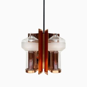 Mid-Century German Glass and Copper Pendant Lamp from Cosack, 1960s-UAH-1293255