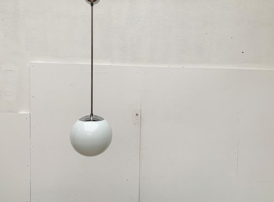 Mid-Century German Glass and Metal Ball Pendant-UAH-1087221