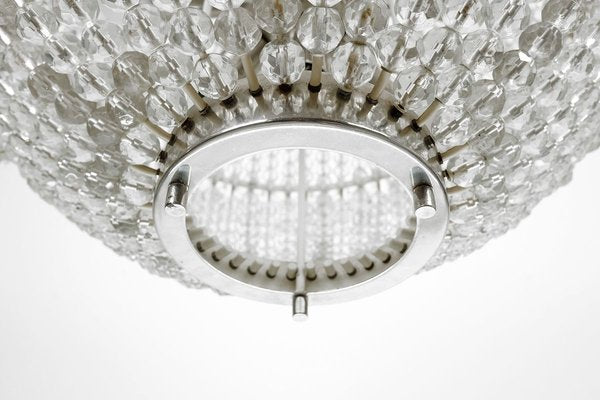 Mid-Century German Glass Bead 13-Burner Chandelier from VEB Leuchtenbau Leipzig, 1960s-YGX-766760