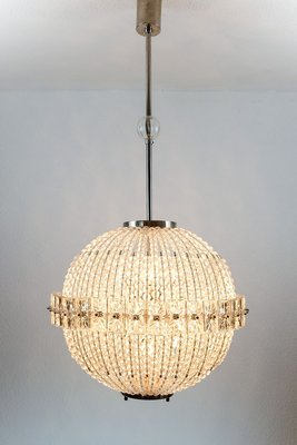 Mid-Century German Glass Bead 13-Burner Chandelier from VEB Leuchtenbau Leipzig, 1960s-YGX-766760