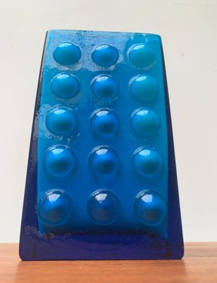 Mid-Century German Glass Block Bubble Vase from Karl Friedrich Glass-UAH-1057029