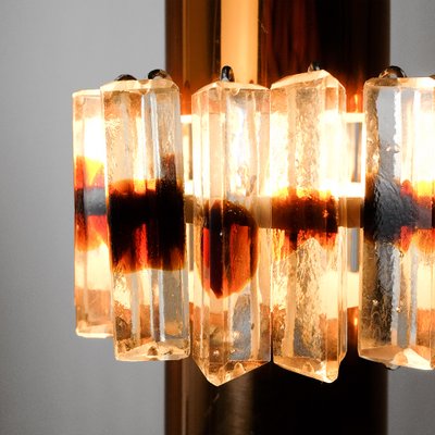 Mid-Century German Glass & Copper Hanging Lamp, 1960s-YGX-1172081