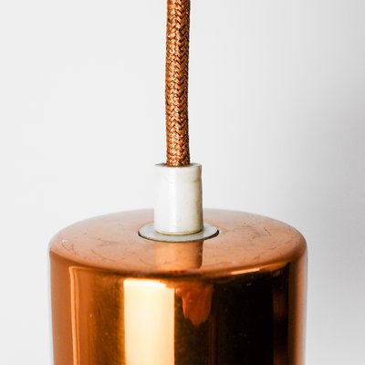 Mid-Century German Glass & Copper Hanging Lamp, 1960s-YGX-1172081