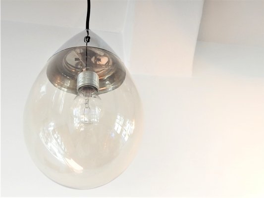 Mid-Century German Glass Drop Pendant Lamps from Glashütte Limburg, Set of 2-NV-647012