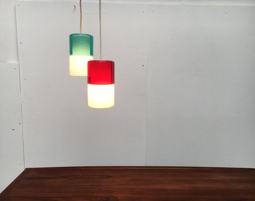 Mid-Century German Glass Pendant Lamps from Peill & Putzler, Set of 2-UAH-946807