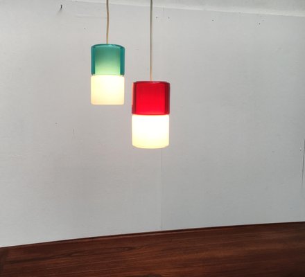 Mid-Century German Glass Pendant Lamps from Peill & Putzler, Set of 2-UAH-946807