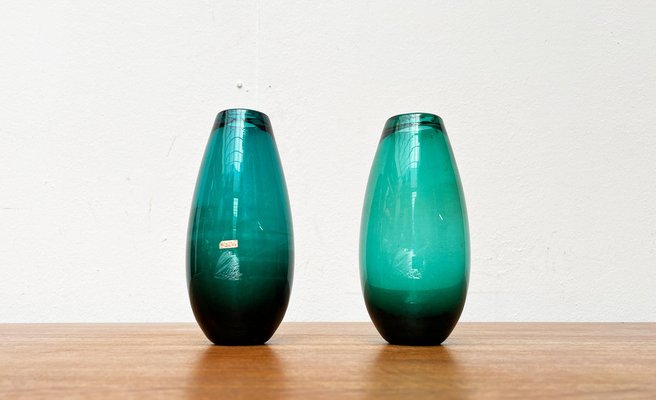 Mid-Century German Glass Vases from Karl Friedrich Glas, 1960s, Set of 2-UAH-1716283