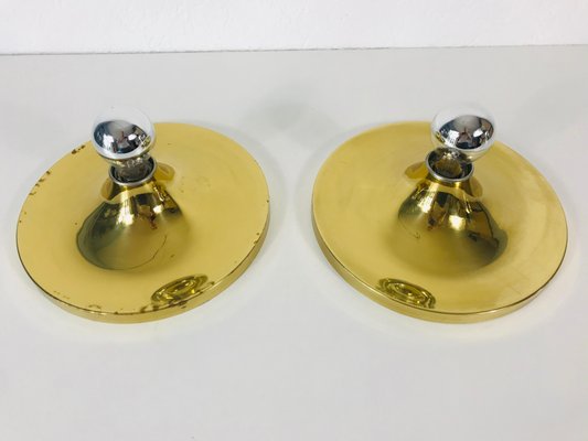 Mid-Century German Golden Sconces from Honsel, 1960s, Set of 2-PUK-617936