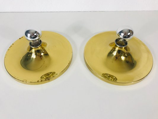 Mid-Century German Golden Sconces from Honsel, 1960s, Set of 2-PUK-617936