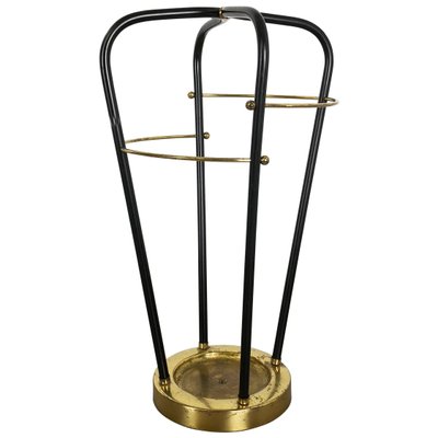 Mid-Century German Hollywood Regency Metal Brass Umbrella Stand, 1950s-QZ-1143204