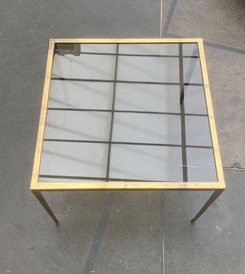 Mid-Century German Hollywood Regency Style Brass Glass Side Couch Table from Vereinigte Werkstätten, 1960s-UAH-1141787