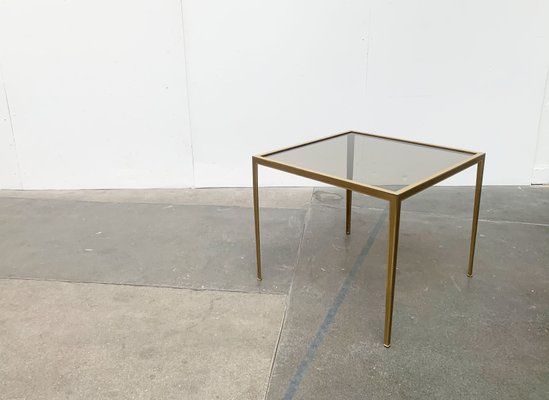 Mid-Century German Hollywood Regency Style Brass Glass Side Couch Table from Vereinigte Werkstätten, 1960s-UAH-1141787