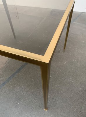 Mid-Century German Hollywood Regency Style Brass Glass Side Couch Table from Vereinigte Werkstätten, 1960s-UAH-1141787