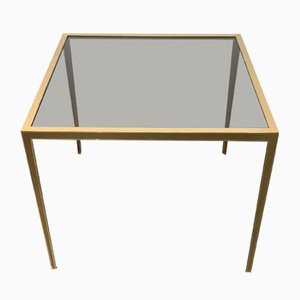 Mid-Century German Hollywood Regency Style Brass Glass Side Couch Table from Vereinigte Werkstätten, 1960s-UAH-1141787