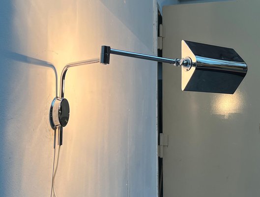 Mid-Century German Hollywood Regency Style Chrome Wall Lamp by Florian Schulz for Interline, 1970s-UAH-1726560