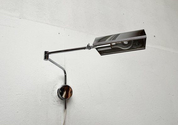 Mid-Century German Hollywood Regency Style Chrome Wall Lamp by Florian Schulz for Interline, 1970s-UAH-1726560