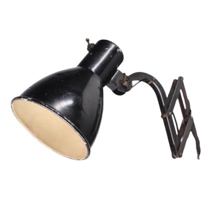 Mid-Century German Industrial Black Scissors Wall Lamp-TCS-1752487