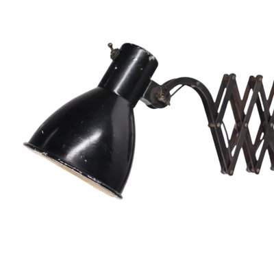 Mid-Century German Industrial Black Scissors Wall Lamp-TCS-1752487