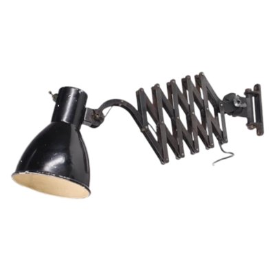 Mid-Century German Industrial Black Scissors Wall Lamp-TCS-1752487