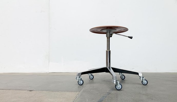 Mid-Century German Industrial Swivel Office Stool from Schmitz, 1960s-UAH-1649779