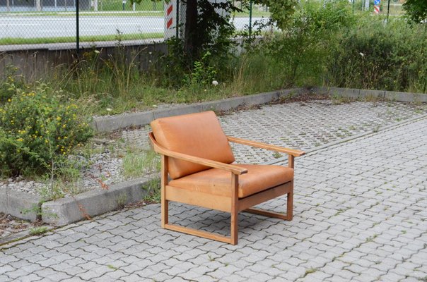 Mid-Century German Leather Easy Chair-UF-985335