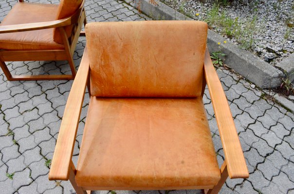 Mid-Century German Leather Easy Chair-UF-985335