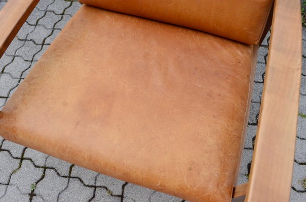 Mid-Century German Leather Easy Chair-UF-985335