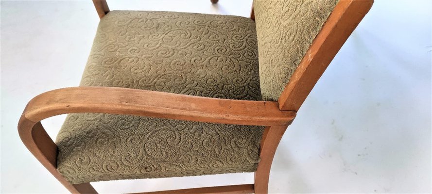 Mid-Century German Lounge Chairs in Khaki, 1950s, Set of 2-ZWG-1395139