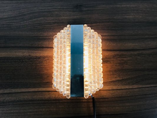 Mid-Century German Metal and Glass Sconces from Kaiser Leuchten, 1960s, Set of 2-PUK-617955