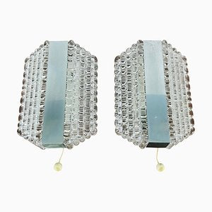 Mid-Century German Metal and Glass Sconces from Kaiser Leuchten, 1960s, Set of 2-PUK-617955