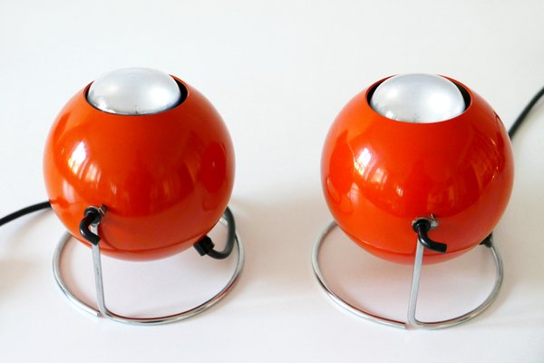 Mid-Century German Metal Model Eye Table Lamps from Erco, 1960s, Set of 2-WPT-563865