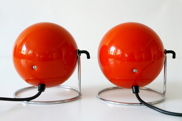 Mid-Century German Metal Model Eye Table Lamps from Erco, 1960s, Set of 2-WPT-563865