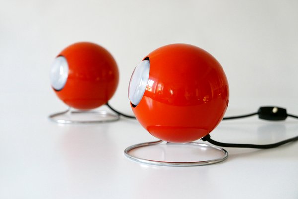 Mid-Century German Metal Model Eye Table Lamps from Erco, 1960s, Set of 2-WPT-563865