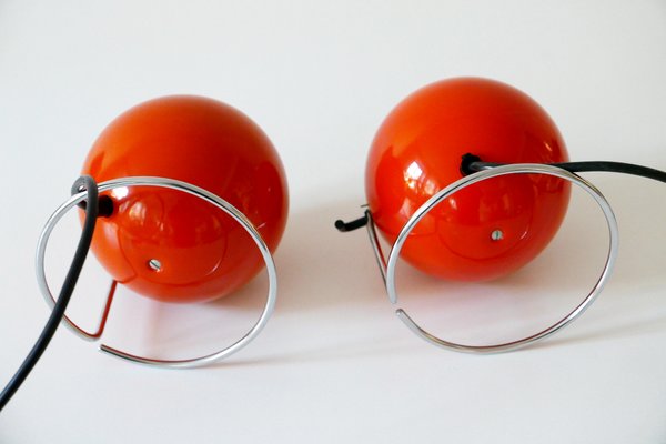 Mid-Century German Metal Model Eye Table Lamps from Erco, 1960s, Set of 2-WPT-563865