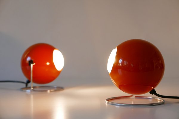 Mid-Century German Metal Model Eye Table Lamps from Erco, 1960s, Set of 2-WPT-563865