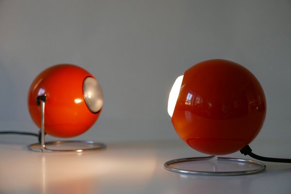 Mid-Century German Metal Model Eye Table Lamps from Erco, 1960s, Set of 2-WPT-563865